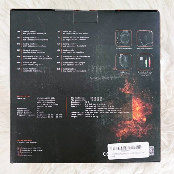 NWT Deltaco Gaming DH210 Gaming Headset- LED Lights- Flexible Microphone - Picture 8 of 10